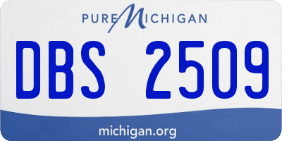 MI license plate DBS2509