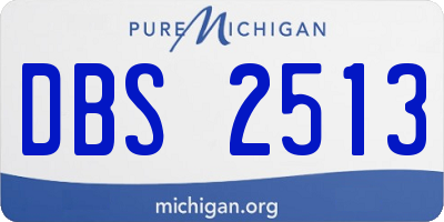 MI license plate DBS2513