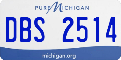 MI license plate DBS2514