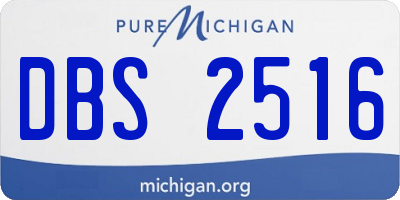 MI license plate DBS2516