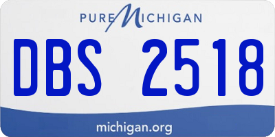 MI license plate DBS2518