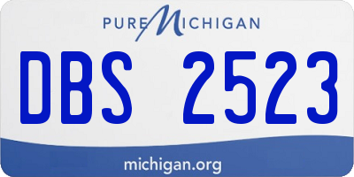 MI license plate DBS2523