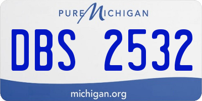 MI license plate DBS2532