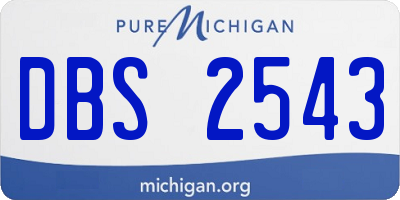 MI license plate DBS2543