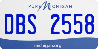 MI license plate DBS2558