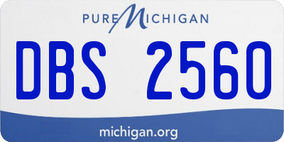 MI license plate DBS2560