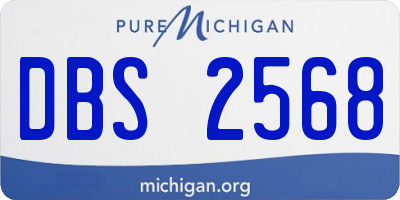MI license plate DBS2568