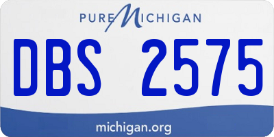 MI license plate DBS2575