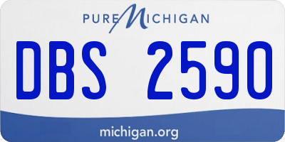 MI license plate DBS2590