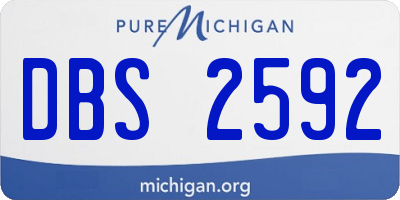 MI license plate DBS2592