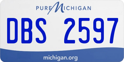 MI license plate DBS2597