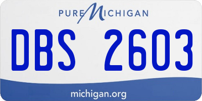 MI license plate DBS2603