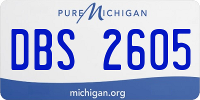 MI license plate DBS2605