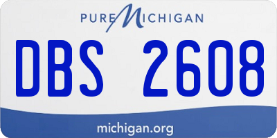 MI license plate DBS2608