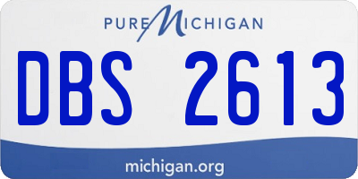 MI license plate DBS2613