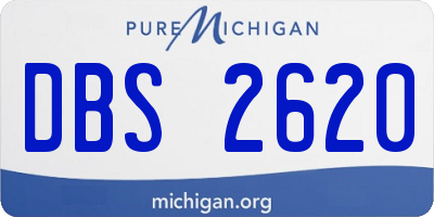 MI license plate DBS2620