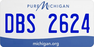 MI license plate DBS2624