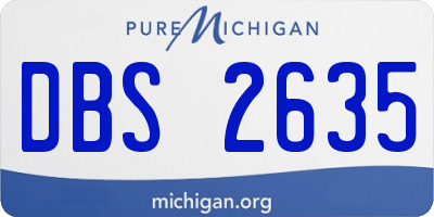 MI license plate DBS2635
