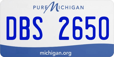 MI license plate DBS2650