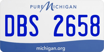 MI license plate DBS2658