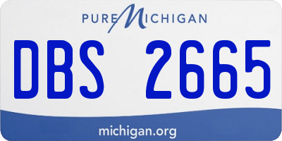 MI license plate DBS2665
