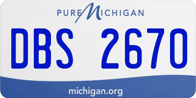 MI license plate DBS2670