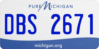 MI license plate DBS2671