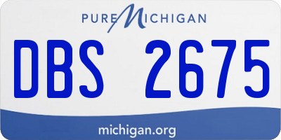 MI license plate DBS2675