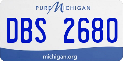 MI license plate DBS2680