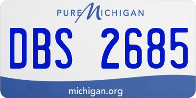 MI license plate DBS2685