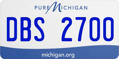 MI license plate DBS2700
