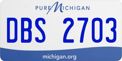 MI license plate DBS2703