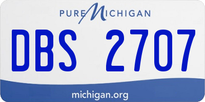 MI license plate DBS2707