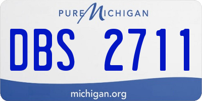MI license plate DBS2711