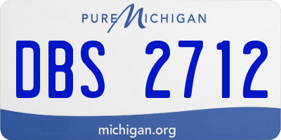 MI license plate DBS2712