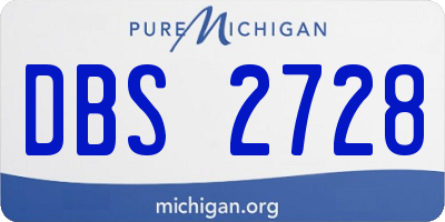 MI license plate DBS2728