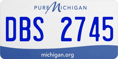 MI license plate DBS2745