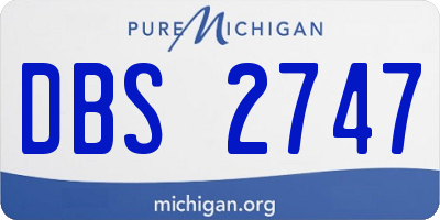 MI license plate DBS2747