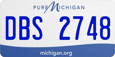 MI license plate DBS2748