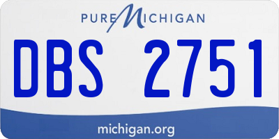 MI license plate DBS2751