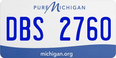 MI license plate DBS2760