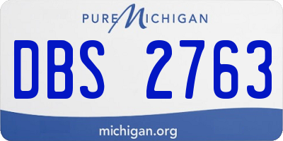 MI license plate DBS2763