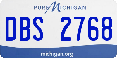 MI license plate DBS2768