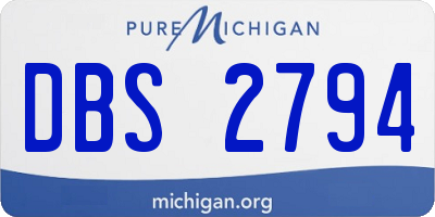 MI license plate DBS2794