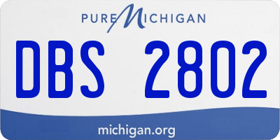MI license plate DBS2802