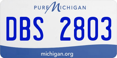 MI license plate DBS2803
