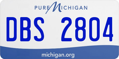 MI license plate DBS2804