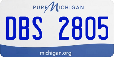 MI license plate DBS2805