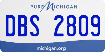 MI license plate DBS2809