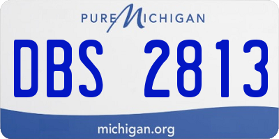 MI license plate DBS2813